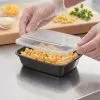 BIZCO Essentials Black Rectangular Microwavable Heavy Weight Container with Lid