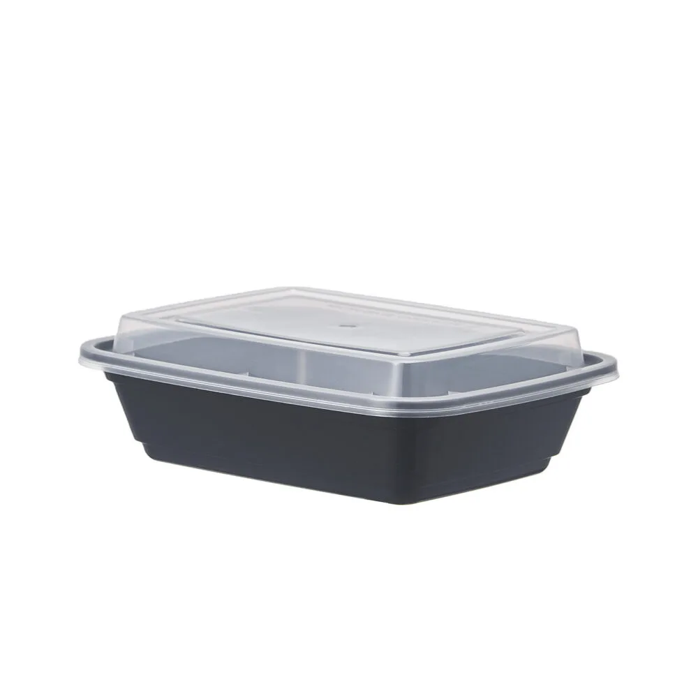 12 oz black microwavable takeout container