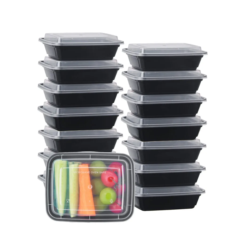 12 oz black microwavable takeout container bulk set