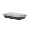 24 oz black microwavable takeout container