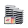 24 oz black microwavable takeout container bulk set