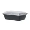 38 oz black microwavable takeout container