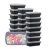 38 oz black microwavable takeout container bulk set