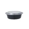 32 oz black round microwavable takeout container