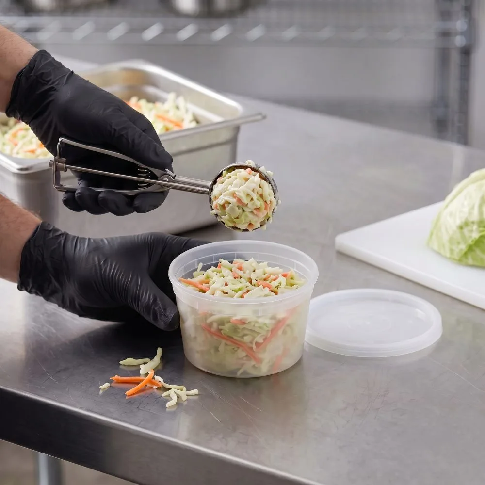 BIZCO Essentials Heavy-Duty Translucent Deli Container & Lid Combo Pack