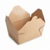 27 oz kraft folded paper takeout container open