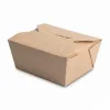 27 oz kraft folded paper takeout container closed