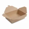 50 oz kraft folded paper takeout container open