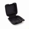 BIZCO Essentials Vented Black Mineral-Filled Plastic Hinged Take-Out Container