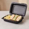 BIZCO Essentials Vented Black Mineral-Filled Plastic Hinged Take-Out Container