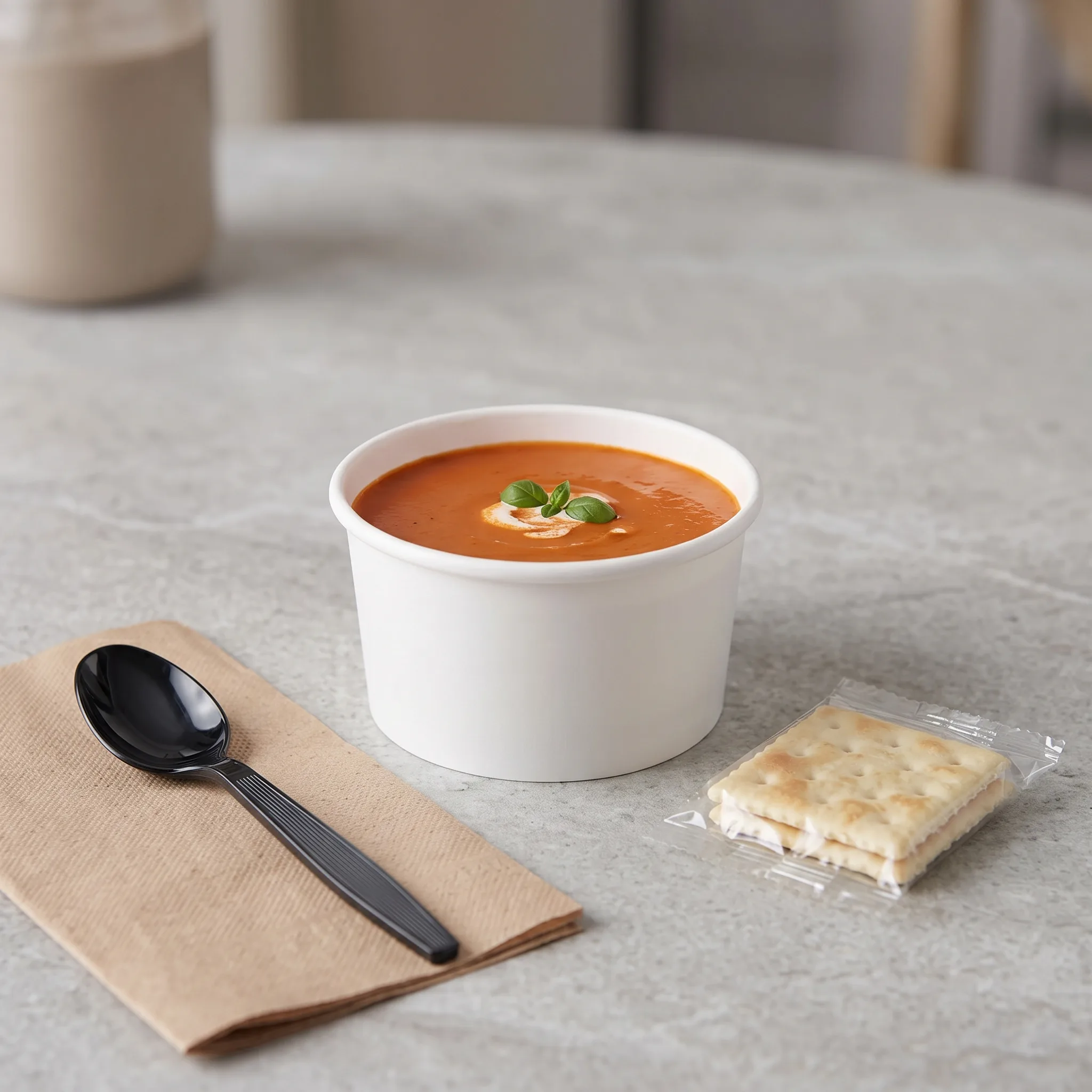 BIZCO Essentials Clear Plastic Lid for 6-16 oz Soup/Food Cups - 1,000/Case