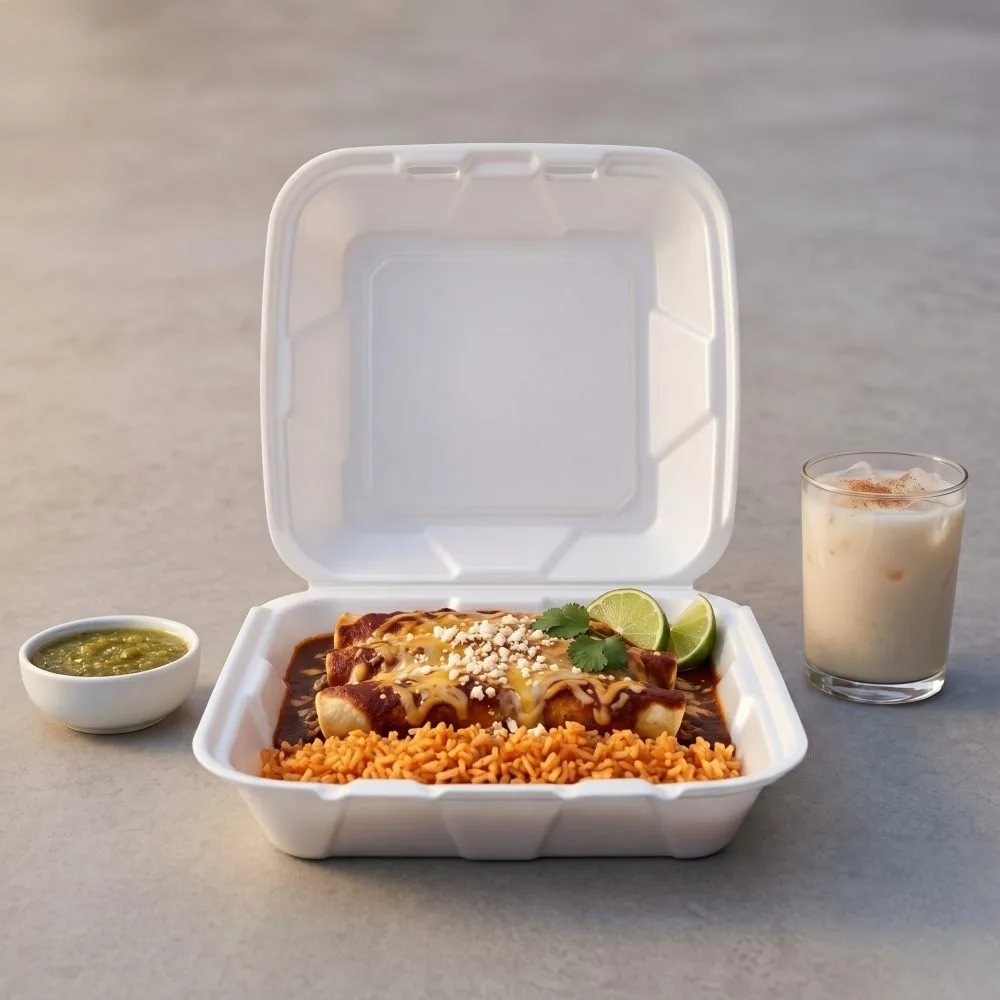 BIZCO Essentials White Foam Take Out Container