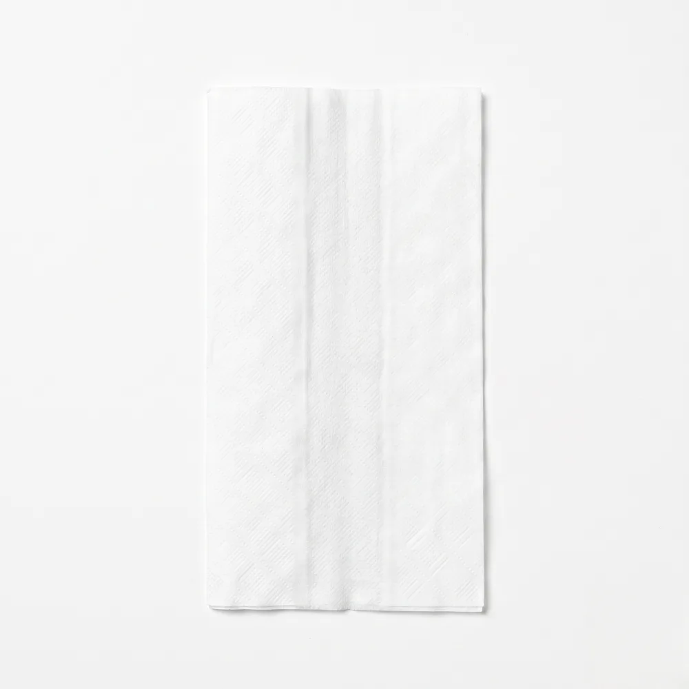 White 1-Ply Tall Fold Napkin 6.5" x 13"