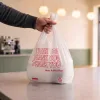 BIZCO Essentials White "Thank You" Standard-Duty Plastic T-Shirt Bag